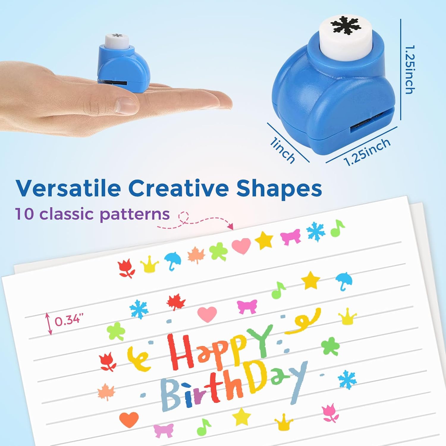 LOVEINUSA 10 Pack Multicolored Shape Paper Hole Punch Craft Set for DIY Crafting. Scrapbooking. Handmade Greeting Cards. Photo Albums. Mini Cutter Nail. and Festival Cards Projects - Image 7